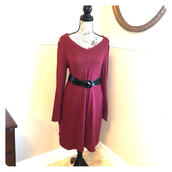 Apt. 9 Dresses & Skirts - GORGEOUS MAROON LONG SLEEVE DRESS